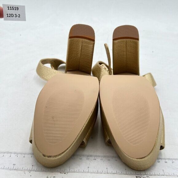 FYS Gold Open Toe Platform Ankle Strap Sandal Chunky High Heel Buckled Sandals - Picture 7 of 8